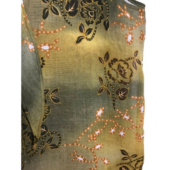 New York & Company Green Floral Pattern Sleeveless Sheer Tank Top Blouse Medium - Picture 5 of 8